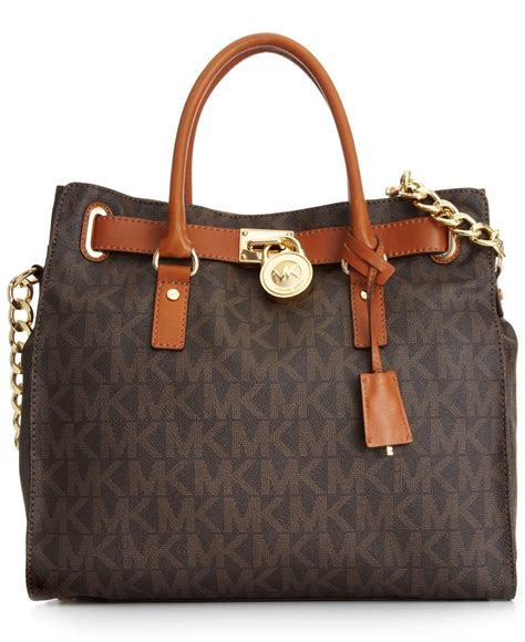 michael kors hamilton lg ew tote brown|Nouveau Hamilton Large Logo Tote Bag .